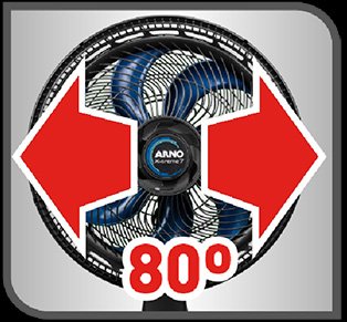 OSCILAÇÃO HORIZONTAL DE 80 GRAUS, PARA UMA ÓTIMA DISTRIBUIÇÃO DE AR